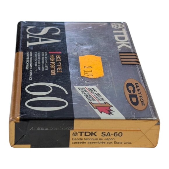 Tdk Sa 60 Audio Cassette Tape High Bias Iec Ii Type Ii Blank New Sealed Usa - Picture 6 of 6